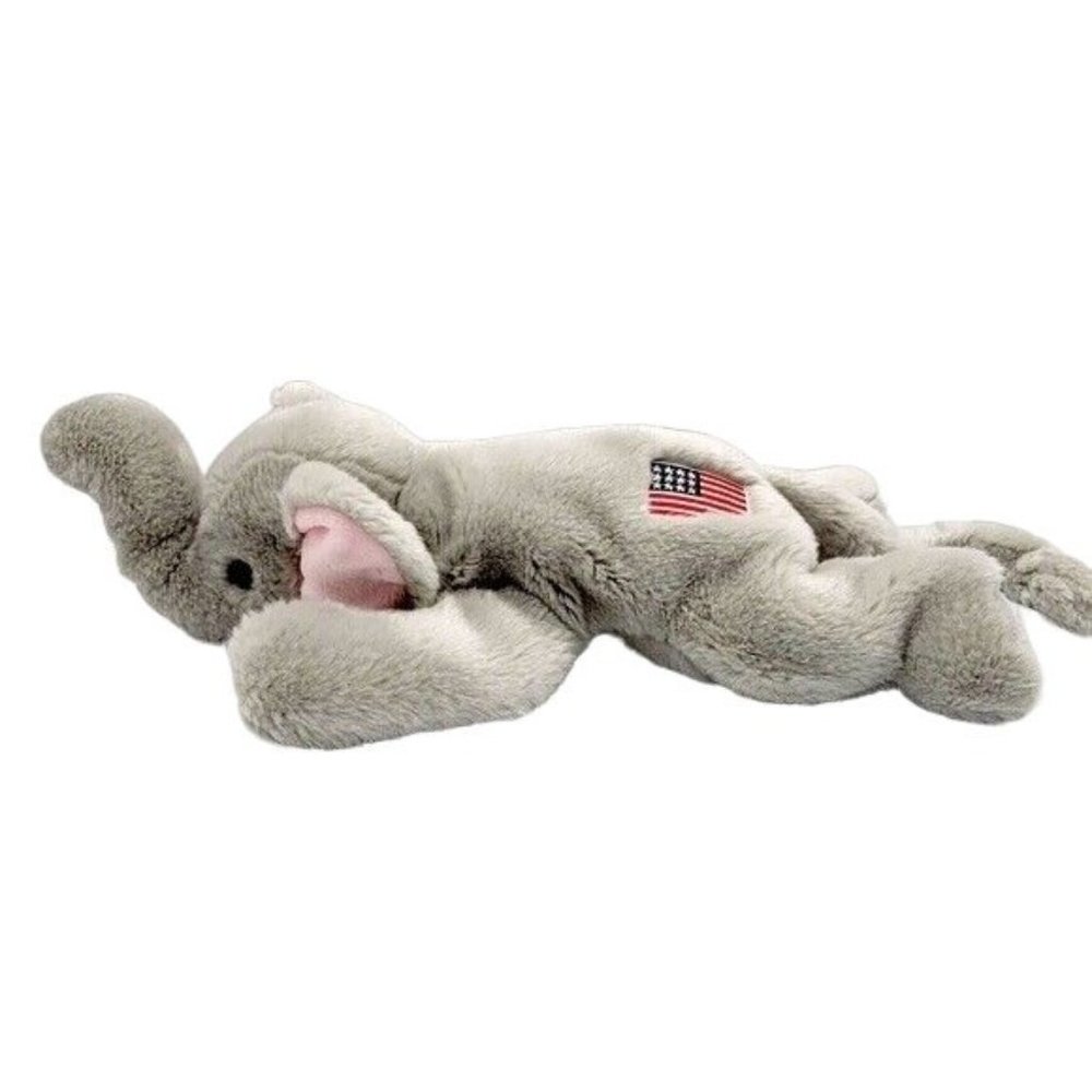 Ty Beanie Buddies Righty Elephant Plush 17" American Flag Patriot 250 VTG 2000